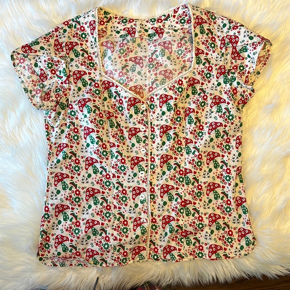 Handmade Cotton Mushroom top Size Large - Picture 3 of 15